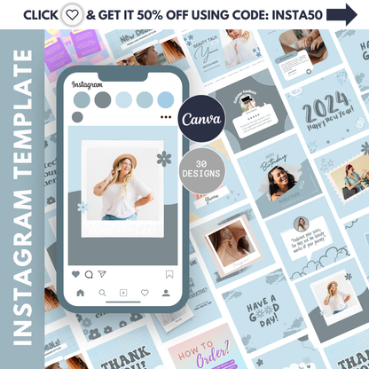 BLUE INSTRAGRAM POST CANVA TEMLPATE