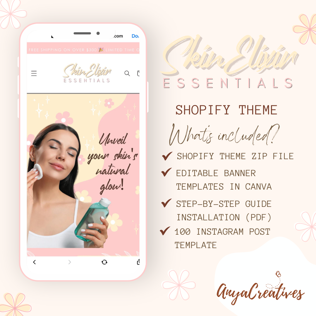 shopify theme pink peach orange customizable colors shopify template - beauty website template - skincare shopify - pastel shopify website